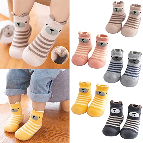 Toddler Knit Floor Shoes Kids Quick ??? Wool Cute Cat Stripe Socks Shoes Baby Solid Non Slip House Slipper3