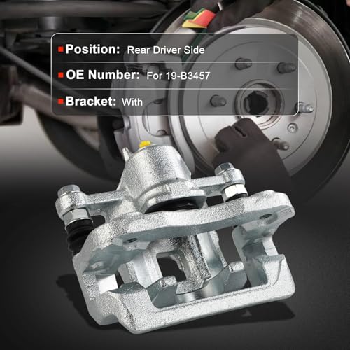 Image of cciyu Rear Left Disc Brake Caliper Assembly with Bracket For Hyundai For Elantra L4 2.0L 2007-2010 Replace# 19-B3457 Rear Driver Side