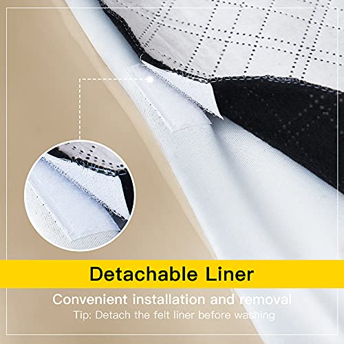 Nicetown Bedroom Full Blackout Breathing Protection Curtain Panels, Filter Dust, Super Thick Insulated Draperies With Noise Absorb Liner For Short Window(Biscotti Beige, Set Of 2, 52 By 72-Inch) #TOP7