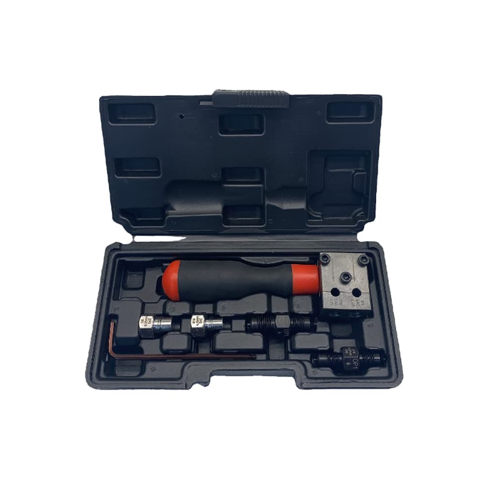 Escariador Manual De Tubos De Cobre De 3/16"1/4", Herramienta De Abocardado Herramienta De Abocardado De Líneas De Freno De Cobre De Doble Punta OP1 OP2 Punzón Con Caja De Plástico
