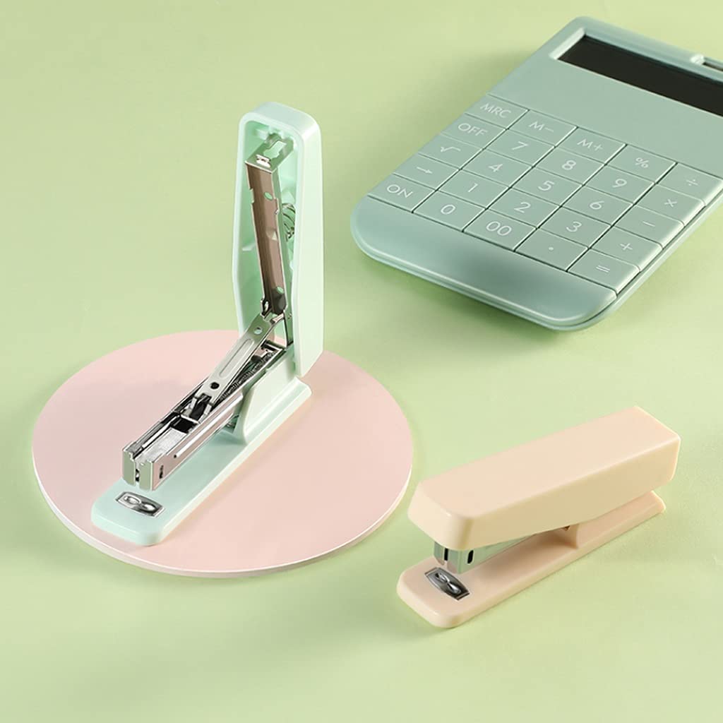 Hefter, Manueller Hefter for Zuhause, 4er-Pack, kleiner, tragbarer multifunktionaler Desktop-Hefter, 12-Blatt-Kapazität, inklusive 4000 Heftklammern