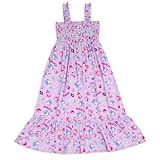 SEGA Sonic The Hedgehog Little Girls Square Neck Smocked Maxi Dress Lavender 7-8