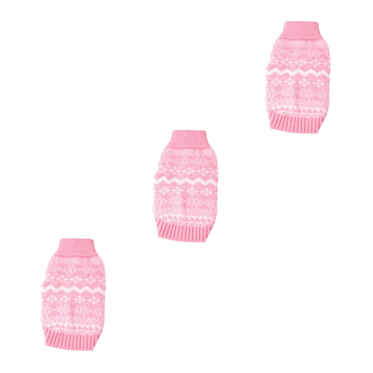 Housoutil 3pièces Pull Tricot pour Chien avec Montant Vêtement Chaud pour Noël Costume De Fête pour Animaux Rose XXL