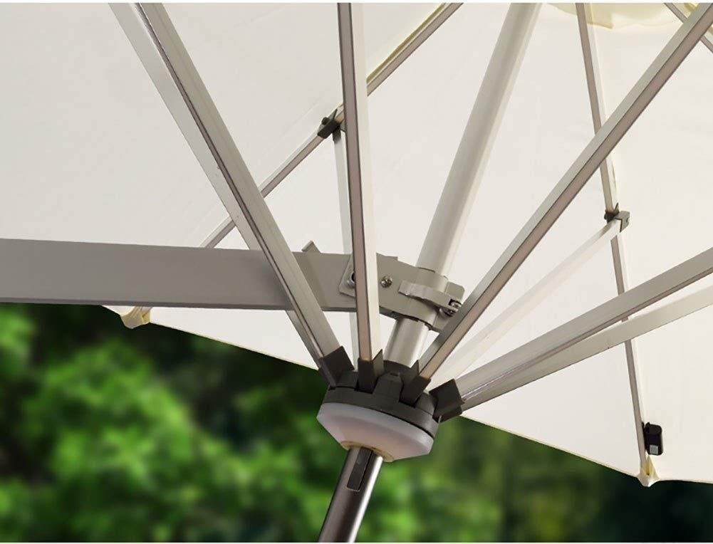 LYGSWDB Parasole 2,5 m ścienny balkonowy parasol tarasowy, meble ogrodowe środkowy kwadratowy montowany na ścianie wspornikowy uchylny parasol przeciwsłoneczny z metalowym słupkiem, biały