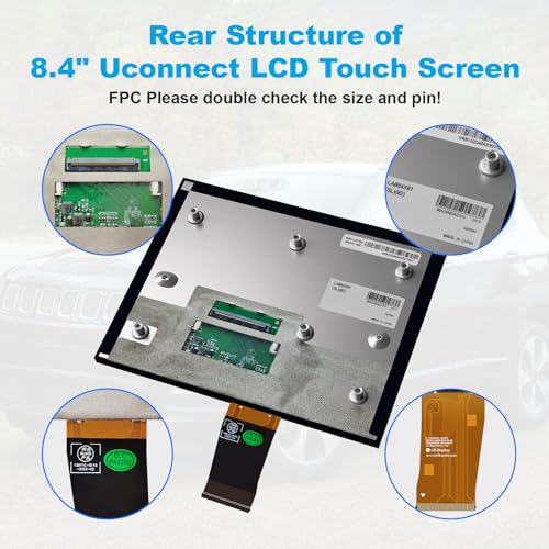 Image of Professional Replacement 8.4 inch Uconnect 4C UAQ LCD Monitor Touch-Screen, Radio Navigation New OEM Replacement Fit for Jeep Dodge RAM Chrysler Gladiator 2017-2021, Replace LA084X01(SL)(02)
