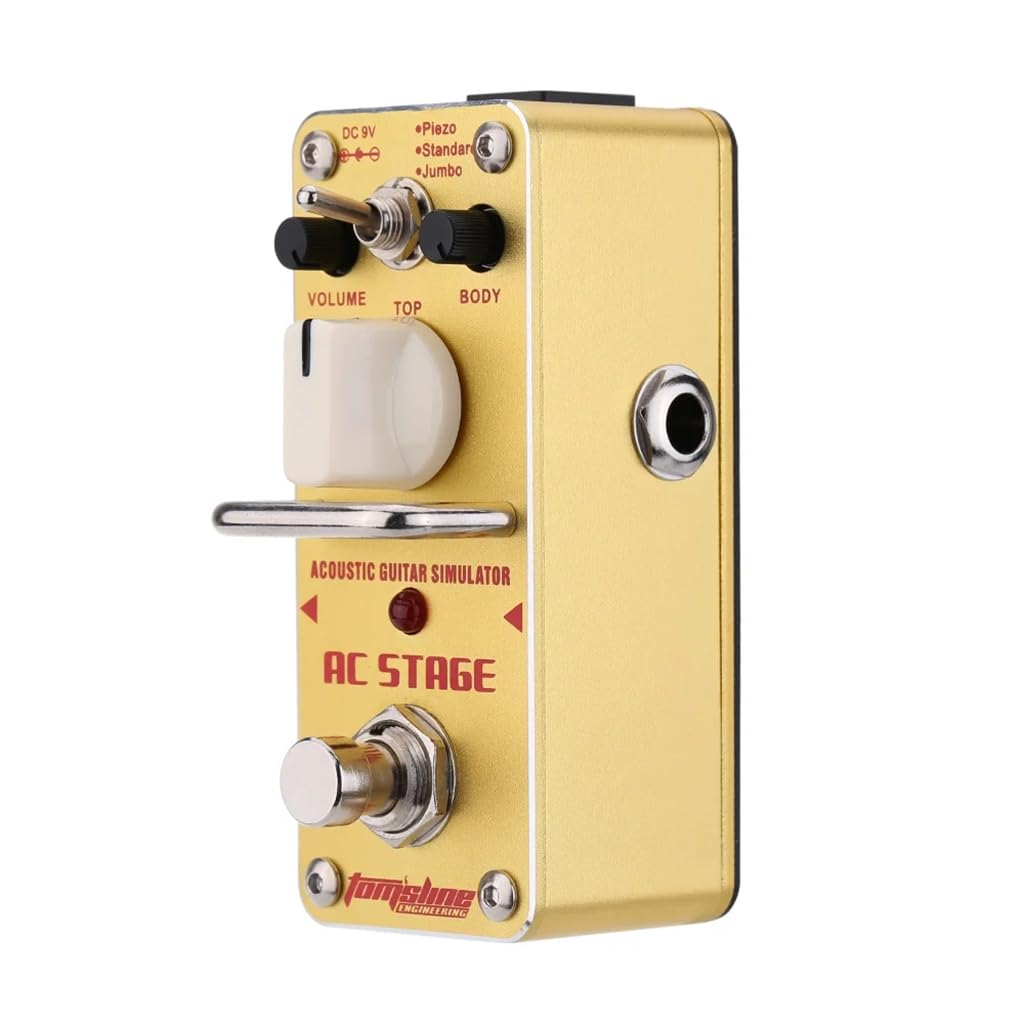 AC STAGE - Pedal de efectos de simulador de guitarra acústica, mini pedal de efectos de guitarra AC, derivación verdadera, carcasa de metal, accesorios de piezas de guitarra