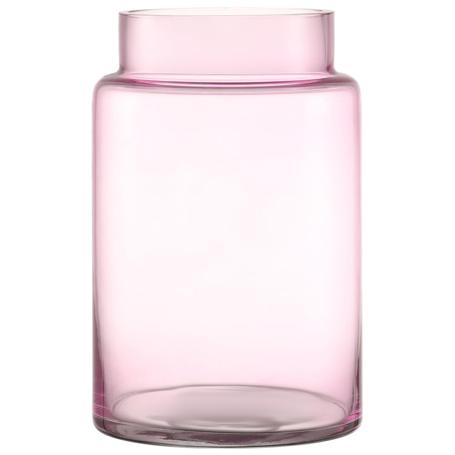 KAYLETIN Large Glass Vase, Pink Flower Vases for Bouquet, Tall Glass Vase, Wide Mouth Vases for Coffee Table, Wedding, Living Room, Office Decor, Dining Table, 18 CM