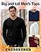 August Alley 4 Pack Men's Big and Tall Long Sleeve Thermal T-Shirt, Cotton Slim Fit V Neck Ribbed Underwear Base Layer Top(Black, White, Navy Blue, Wine Red,X-Large)