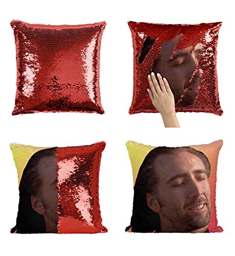 Con Air Nicolas Cage P118 Sequin Pillow, Sequin Pillowcase, Funny Pillow, Two color pillow, Present Pillow, Gift for her, Gift for him, Magic Pillow, Mermaid Pillow [With Insert]