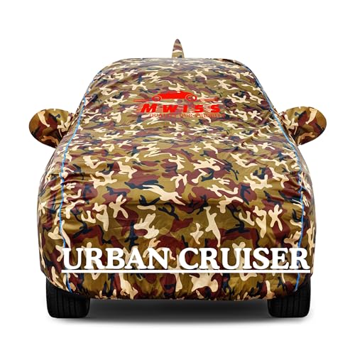 Image of Waterproof Car Cover for Toyota Urban Cruiser | Dustproof, UV & Scratch Resistant Soft Cotton Lining | Triple Stitched, Mirror Pockets & Elastic Hem | Jungle