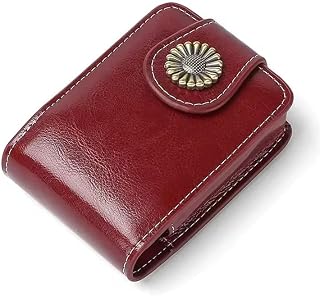 Portable Vintage Cosmetic Case with Mirror | Mini Lip Gloss Case or Lipstick Holder and Organizer | Soft Faux Leather | Tr... Price In India