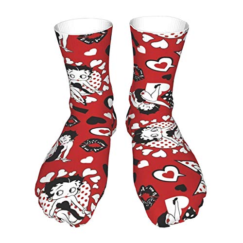 Betty Boop Black Heel Socks Fashion Trend Men And Women Adult Moisture Wicking Socks