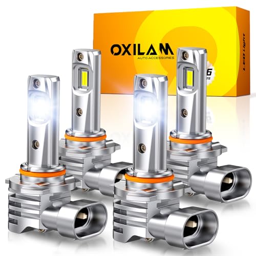 Image of OXILAM 9005 9006 LED Light Bulbs Combo, 6500K Cool White HB3 HB4 Bulbs, 11X Brighter Visibility, No Flicker, Plug and Play, IP68 Waterproof, Pack of 4