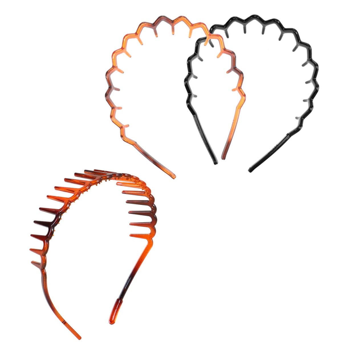 3pcs Headband Headdress for Women Sports Hair Band Non-slip Headwear Women Hair Band Toothed Comb Thin Toothed Hair Hoops Hair Accessories Acrylic Resin Men and Women Hair Ring