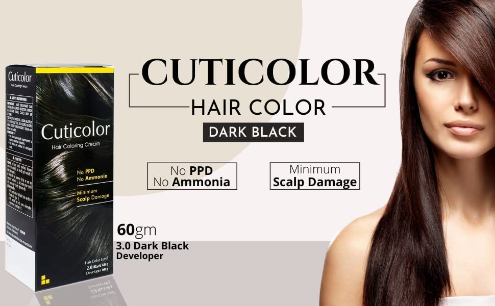 besthaircolourCuticolor Permanent Hair Color Cream (Black)120gm