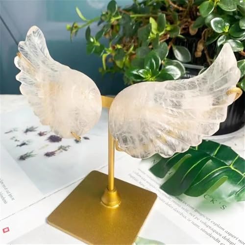 Alas de cuarzo transparente natural de alta pureza con detalles tallados a mano 7