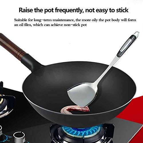 Wok de hierro para cocina 30 cm sin recubrimiento miniatura 3