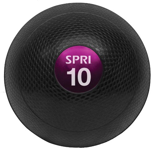 SPRI Dead Weight Slam Ball - Durable Sand-Filled No-Bounce Heavy Duty Ball for Tossing, Slamming, Core Strength Training, Endurance, and General Fitness - Easy to Read Weight Label - 10 lb