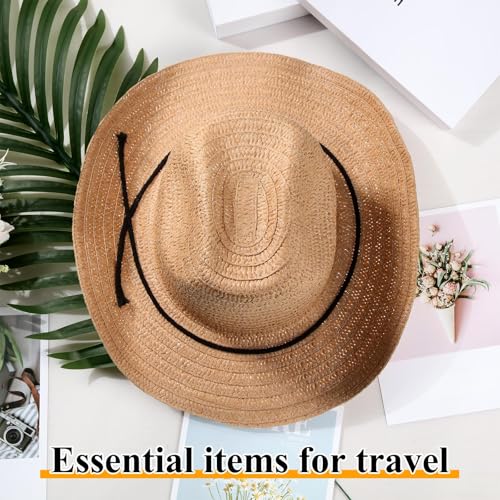 Image of JaGely 15 Pcs Straw Cowboy Hats Wide Brim Summer Hat Women Men Country Accessories for Western Themed Party Concerts Birthday