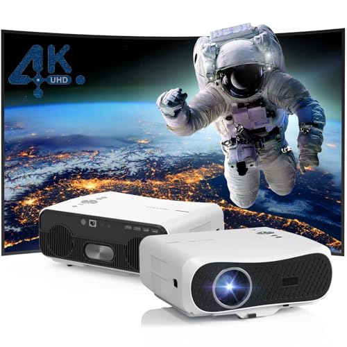Smart 4K Projector LED Daylight Projectors 2400 ANSI HDR 10+ with WiFi6 Bluetooth5.4 HDMI eARC/CEC...