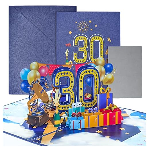 Tarjeta Cumpleaños, Tarjetas Pop Up 3d Cumpleaños, Set de Postales de Cumple con Sobre para Mujer Mujeres Madres Niñas Hombres Amigos Regalos para 30 Cumpleaños