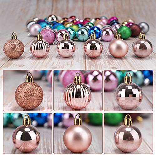 Walsport Christmas Balls Ornaments For Xmas Tree, 36Ct Plastic Shatterproof Baubles Colored And Glitter Christmas Party Decoration 1.6Inch Set #TOP2