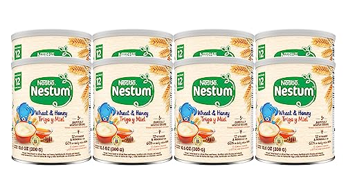 Nestle Nestum Infant Cereal, Wheat & Honey, Made for 12 Months & Up, 10.6 Ounce Canister (Pack of 8)