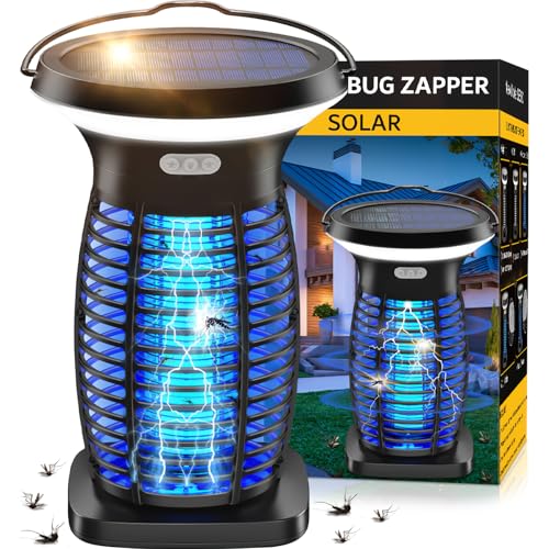 Lámpara Antimosquitos Eléctrica, 10W con 3500V de Alta Tensión y Luz LED, Resistente al Agua IPX5, Trampa para Mosquitos, Polillas y Moscas, Ideal para Interiores y como Lámpara Antimosquitos Exterior