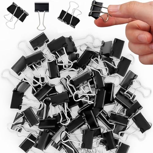 150 Pcs Black Small Binder Clips, 0.75 Inch Mini Binder Clips - 19mm Metal Clips Office Supplies for Organizing Documents and Papers image 2