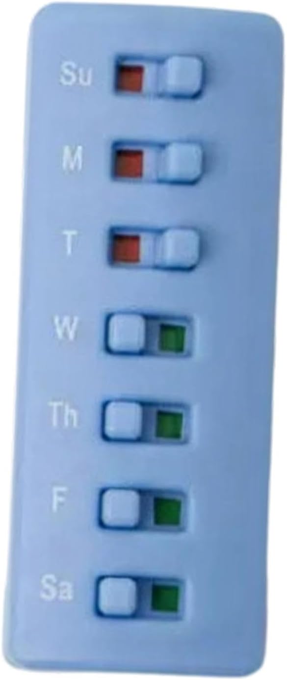 7 Day Memory Aid Compact Daily Medication Tracker for Fridge Work NightStand blue