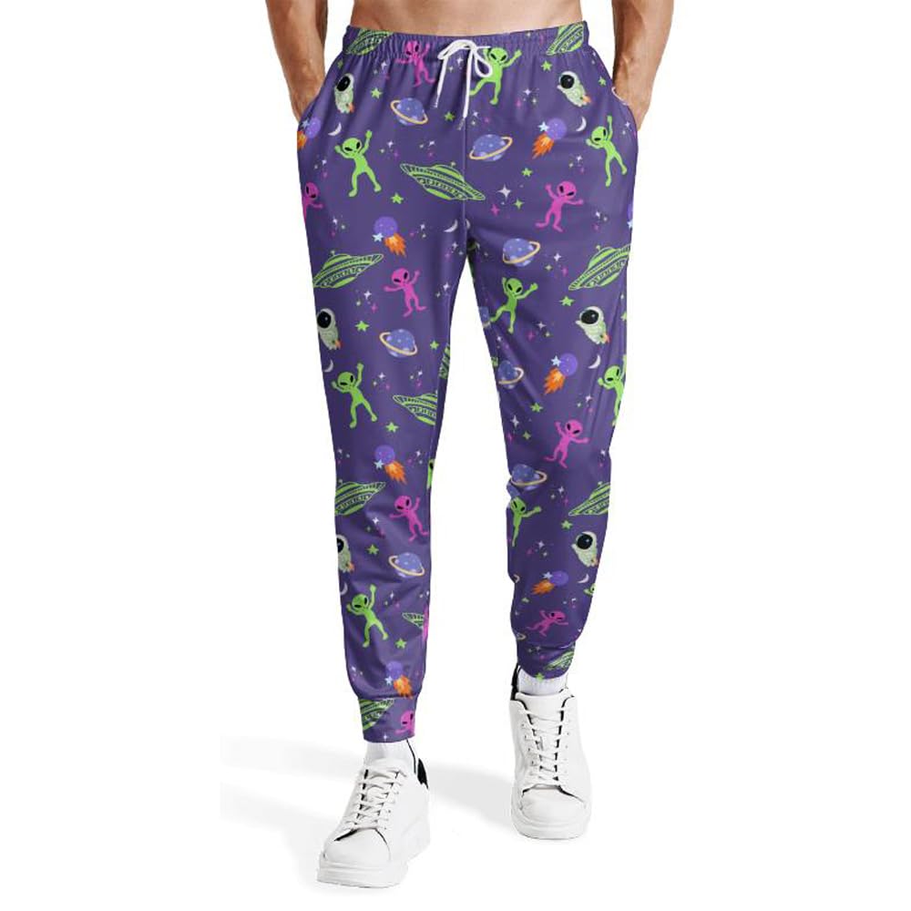 Mens Sweatpants 80s 90s Retro Joggers Sports Funny Workout Party Gym Pants with Pockets