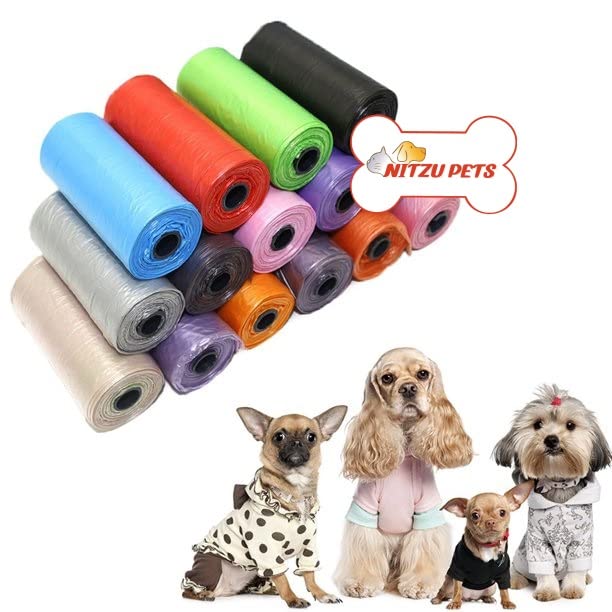 NITZU PETS Dog Poop Bags Extra Thick and Strong Leak Proof Poop Bags for Dogs(Multicolor) Unscented Waste Bag (5 Roll Total 75 Bags) (B0C411NHBT) Amazon Price History, Amazon Price Tracker