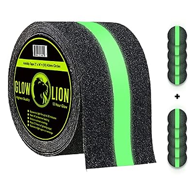 Anti Slip Tape Outdoor Stair Treads Non-Slip Grip Tape for Stairs, Glow in Dark Tape: Waterproof, Reflective, Safety & Traction Tread Tape by Glow Lion