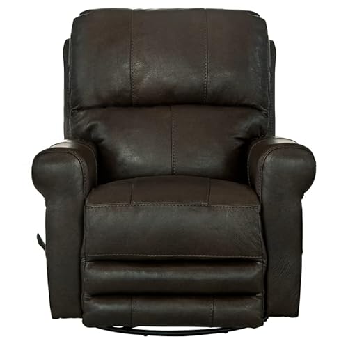 Catnapper Samuel 360 Degree Swivel Glider Recliner In Chocolate Brown Leather #TOP9