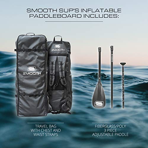 Smooth SUP Inflatable Stand Up Paddleboard, Lightweight Touring SUP, 10\'0\", Sunset - Thumbnail 5