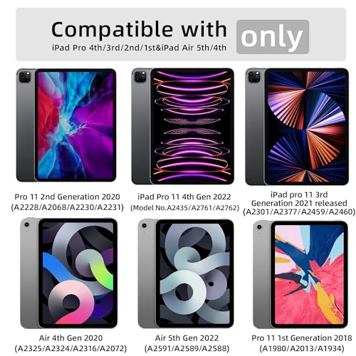 HOU Keyboard Case for iPad Air 11 inch M2/M3 & iPad Air 5th/4th(2022/2020) & iPad Pro 11 inch 4th/3rd/2nd/1st (2018-2022) - Image 2