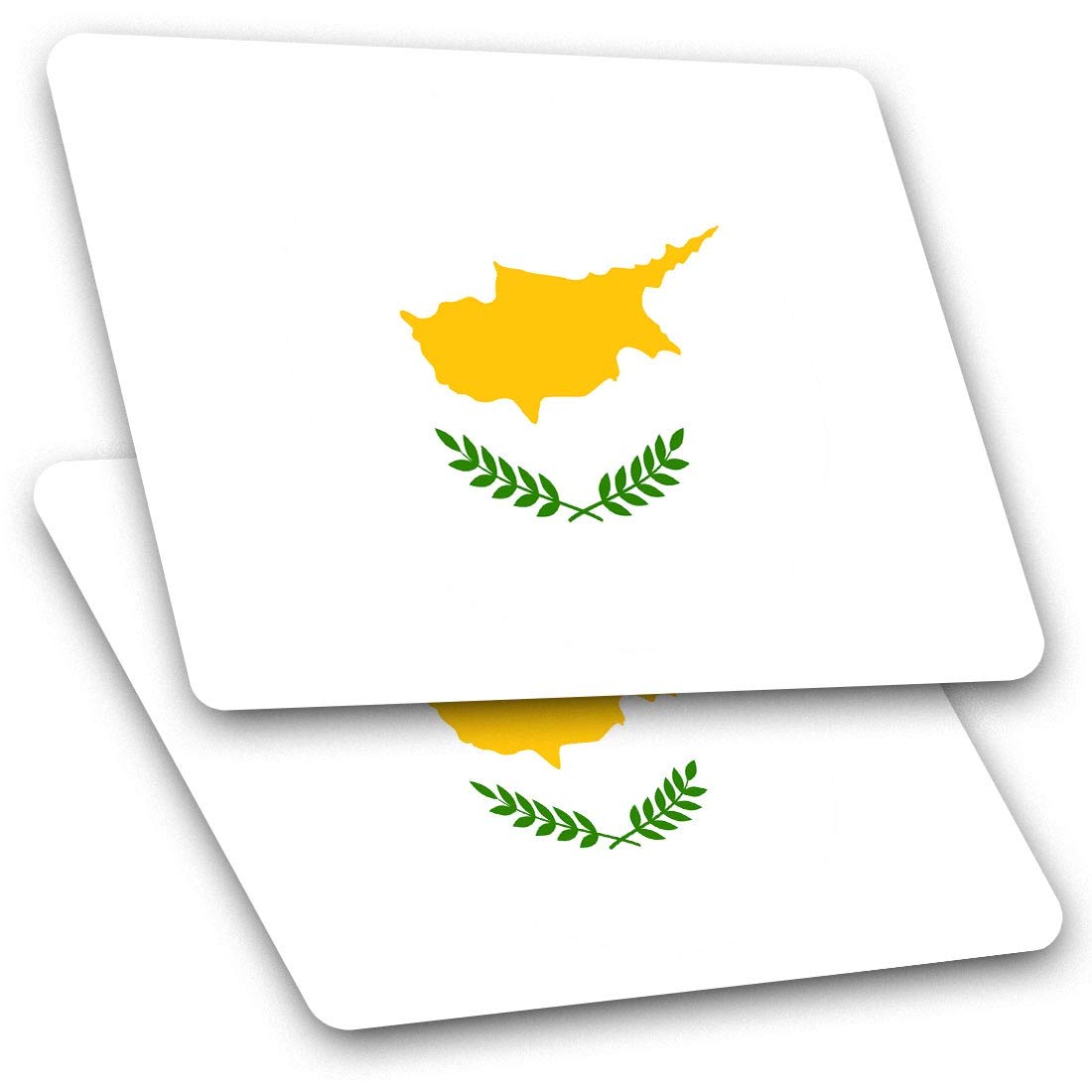 Rectangle Stickers (Set of 2) 10cm - Cyprus Nicosia National Flag Fun Decals for Laptops,Tablets,Luggage,Scrap Booking,Fridges, #9154
