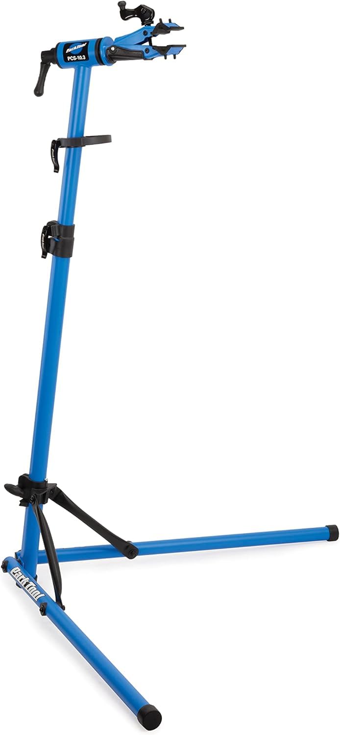 Park Tool PCS-10.3 - Deluxe stojak naprawczy dla mechaników domowych & Park Tool HBH-3 - Wysuwany uchwyt na kierownicę, niebieski