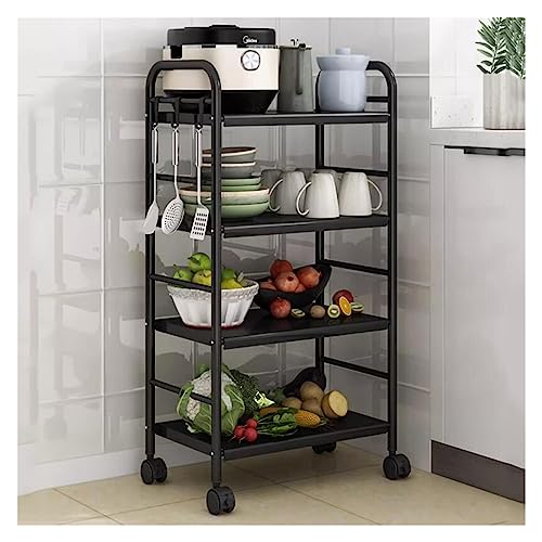 Chariot de rangement à 5 niveaux avec roulettes amovibles pour salon et cuisine