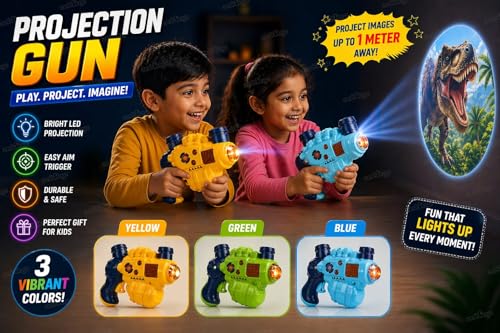 Image of Zest 4 Toyz Musical Toy Projection Gun for Kids with Flashing Light & Musical Sound Pistol Gun Toy for Boys & Girls Plastic (Pack of 1) Random Color Dispatch