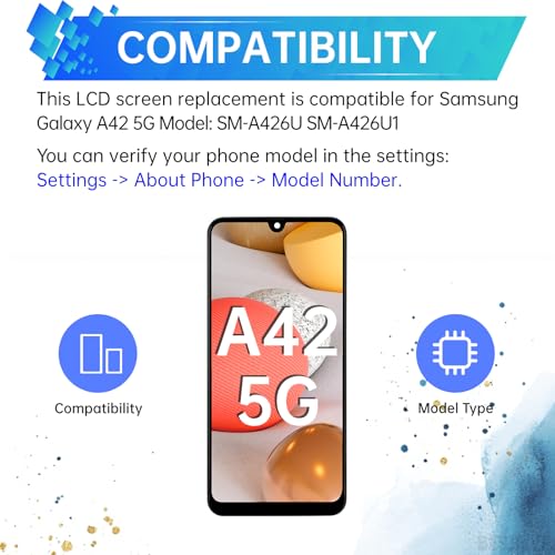 Écran OLED pour Samsung A42 5G avec châssis et vitre tactile de remplacement - 2