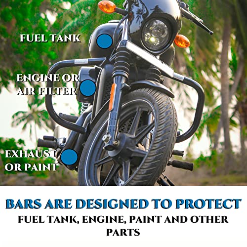 1.5-Inch Solid Crash Bars For Harley Davidson 1995-Up Touring Street Glide, Road King, Ultra Limited, Electra Glide Models, Designed For The Engine, Fuel Tank, Or Glory Paint Survive From A Drop-Black #TOP1