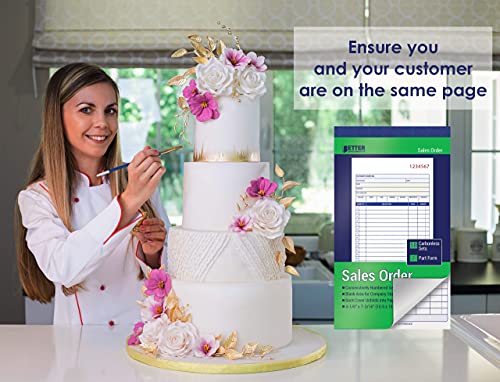 better office products sales order books 6 pack 2-part carbonless whitecanary yellow 4-18 x 7-316 inches 50 sets per book 300 total sets 6 books