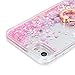 Compatible for iPhone 7/8 / SE 2020 / SE 2022 Case, Flowing Liquid Floating Bling Glitter Kickstand Cover Shell PC Back 360 Rotating Ring Holder Shockproof TPU Frame Protective Skin - Pink