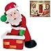 Joiedomi 4 Foot Inflatable Santa Claus LED Light Up Christmas Xmas Inflatable Rooftop Santa Claus Carry Gift Bag for Blow Up Yard Decoration, Indoor Outdoor Garden Christmas Decoration