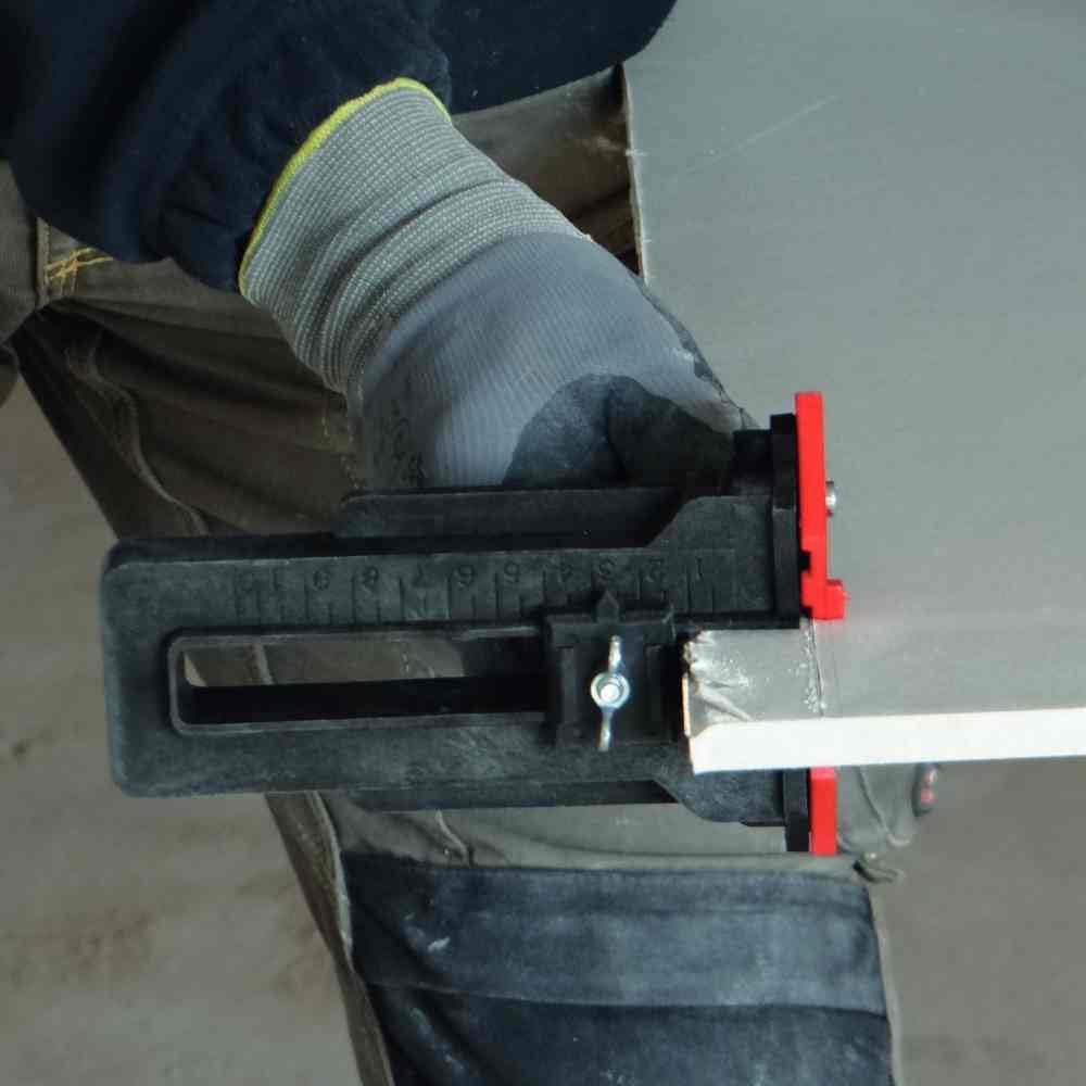 Mondelin - Trusquin Plaquiste Pro - Outil de traçage de précision, coupe plaque plâtre 10 cm, 2 Lames Réglables - Découpe facile pour chantier.