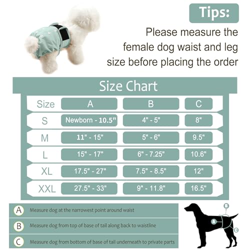 Image of Female Dog Diapers 5Pcs - Premium Reusable Diapers for Doggie in Heat - Highly Absorbent Dog Diapers Female for Pet Incontinence with Adjustable Snaps,Flowers M