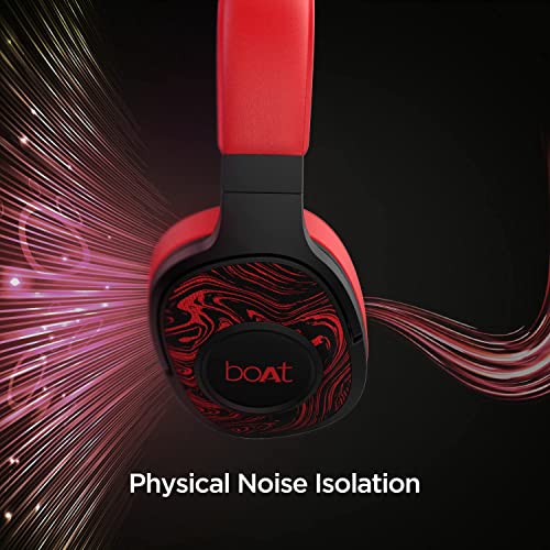 Image of Boat Rockerz 558 Bluetooth Wireless Over Ear Headphones with Mic Upto 20 Hours Playback, 50MM Drivers, Soft Padded Ear Cushions and Physical Noise Isolation (Red)