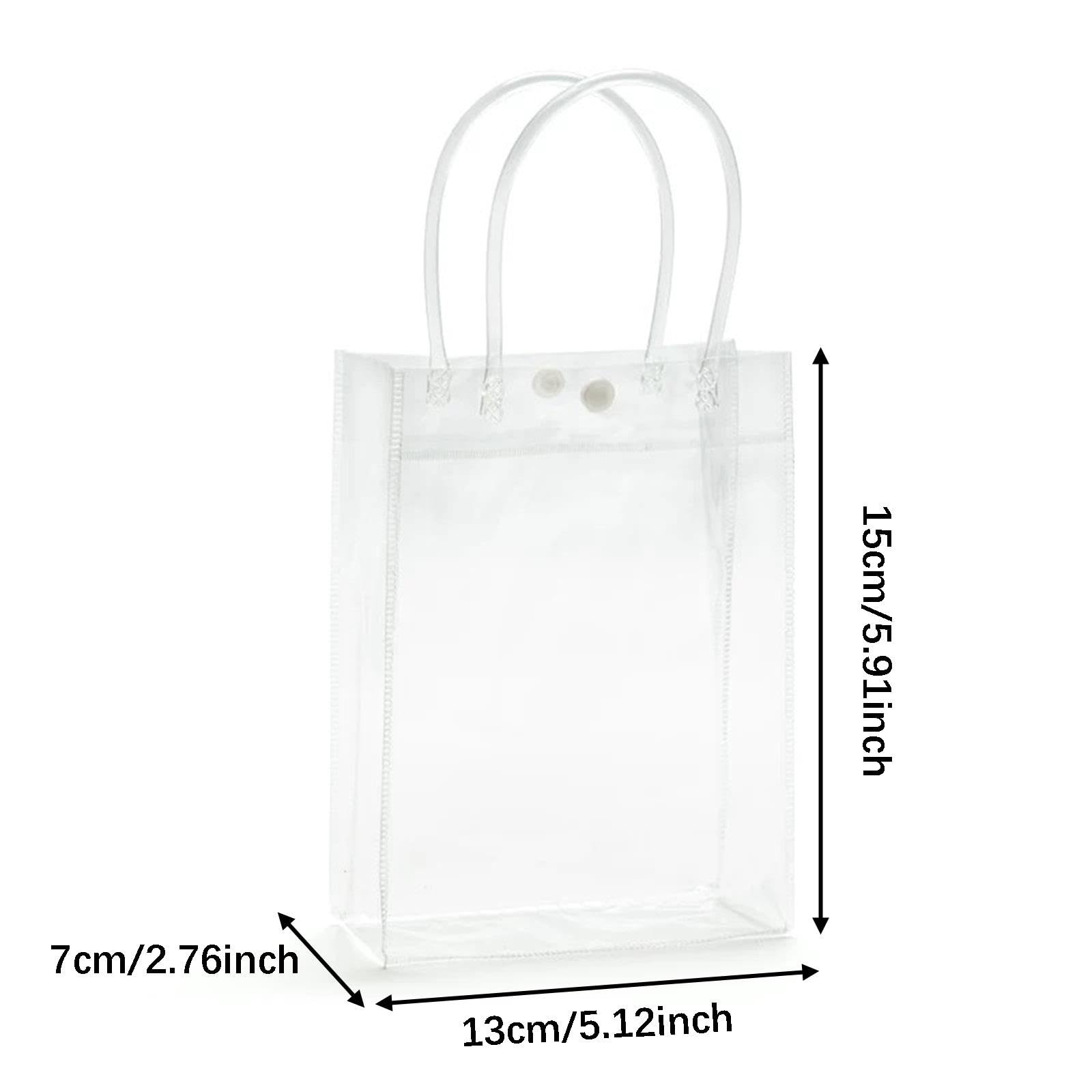 Generic 50 Stück Geschenktaschen Transparente Geschenkverpackung Mini Taschen mit Griff Handlich PVC Beutel für Kindergeburtstag Ho, Höhe 15cm