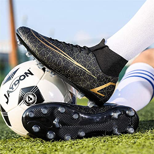 Gexeceuss Soccer Shoes For Big Boys High-Top Cleats Soccer Boots Breathable Lightweight Turf Football Shoes For Mens Outdoor Competition Training #TOP2